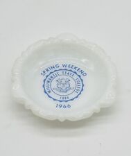 Willimantic State College CT Milk Glass Thumbprint Ashtray 1966 Spring Weekend picture