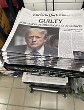 NEW YORK TIMES NEWSPAPER - TRUMP GUILTY ON ALL 34 COUNTS - MAY 31, 2024 IN HAND picture