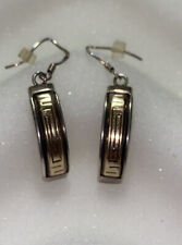 Signed Navajo Ray Bennett Dangle Earrings 14K Gold & 925 Sterling Silver picture