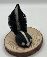 Unique Vintage Handmade Tiny Skunk Magnet Or Sits. Made Of A Walnut Shell 1.5” picture