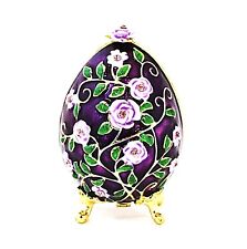 Ciel Collectables Floral Egg Trinket Box Made with Swarovski Crystals & Enamel picture