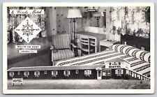 Peoria Illinois~4 Winds Motel~Room View~Inset Outside View~Rte 116 W~c1960 PC picture