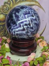 Stunning Dream Amethyst Crystal Sphere 12.5cm 2.85kg & Stand - Chevron Patterns picture