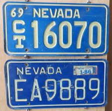 NEVADA TRUCK  license plates   1969 CLARK Co  1986 ELKO Co picture