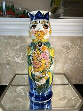 Anatoly Turov Art Ceramic Hand Painted, Signed  16” Tall Vtg Vase picture