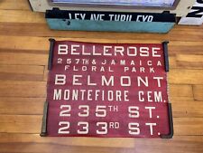 NY NYC QUEENS BUS ROLL SIGN 8TH SUBWAY BELMONT 257th JAMAICA MONTEFIORE CEMETERY picture