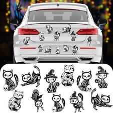 16PCS Halloween Car Magnets Skeleton Black Cat Reflective Magne Spooky Car  picture