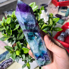Huge Fluorite Crystal Tower, Large Natural Fluorite Quartz Crystal Point picture