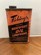 Vintage Fiebing's Neatsfoot Oil Compound Tin Can - 1/3 Full picture