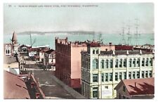 Port Townsend Washington, Taylor Street and Union Dock, Antique Postcard picture