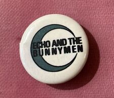 Vintage 1980s Echo and the Bunnymen crescent moon pin back badge button  picture