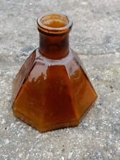 Amber glass pontilled American eight sided umbrella ink bottle mid 19th century picture