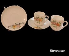 VTG Japanese Small Tea Cup  And Saucer Floral Hand Painted Multicolored picture