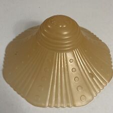 Vtg Antique Satin Amber Peach Art Deco 1920s Glass Ceiling Light Shade 3 Hole picture