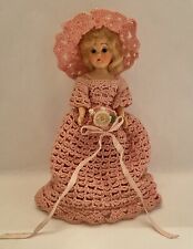 Vintage Blonde Lingerie Lou Doll-Pink Crocheted Hat & Dress-7 Inches-1950s picture