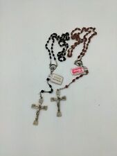Vintage 1960's Coco Beads Crucifixes Italy Rosaries (2) picture