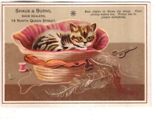 ANTIQUE ADVERTISING / TRADE Card    SHAUB & BURNS, SHOES  -  LANCASTER, PA picture