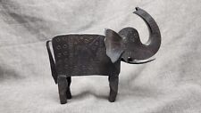 Folk Art Asian Indian African Metal Welded Steampunk Elephant Figurine Statue picture
