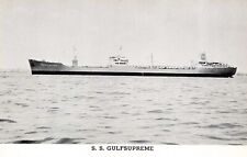 Postcard S.S. Gulfsupreme Gulf Oil Corporation Tanker Ship Etch Tone picture