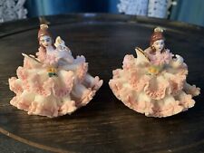 A Pair Of Stunning Dresden Porcelain Lace Figurines picture