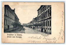 1922 Greetings from Osieka Essegg Jager's Street Croatia Posted Postcard picture