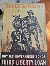 Vintage WW1 Original War Poster Third Liberty Loan Bonds 