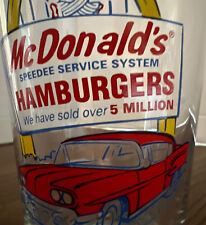 1985 McDonald's hamburgers glass vintage art spedee service system golden arches picture