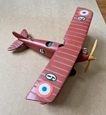 Vintage 1960's-70's Red Wooden Model Airplane Biplane picture