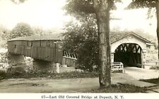 LAST OLD COVERED BRIDGE, DEPOSIT, NEW YORK, RPPC, VINTAGE POSTCARD (M318) picture