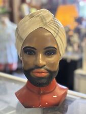 Vintage MARWAL Chalkware Bust Middle Eastern African Morocco Man (L) picture