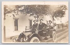 Vtg  RPPC Antique Car on a Sunday stroll G491 picture