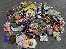 HUGE Vintage Lot Collection Buttons Pins Pinback Political Sports Disney MJ Used picture