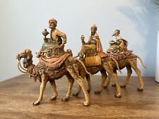 FONTANINI DEPOSE ITALY  3 WISEMEN MAGI KINGS ON CAMELS NATIVITY Christmas 1983 picture