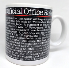 Vintage 1983 Official Office Rules Coffee Mug Toscany Japan picture