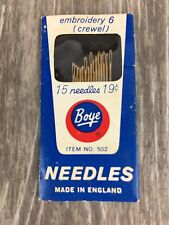 Boye Embroidery 6 Crewel 15 Needles No. 502 England picture