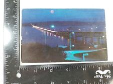 Seattle WA  Lake Washington Floating Bridge Moon Night View Postcard  picture