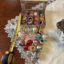 28 Vintage Blown Glass Christmas Ornaments Unsilvered Shiny Brite Indents  picture