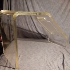 MID CENTURY MODERN CLEAR .75 IN THICK ATOMIC LUCITE SPACE AGE ACRYLIC FOOTSTOOL  picture