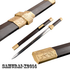 famous Chinese gentleman sword folded steel blade brass fittings double edged picture