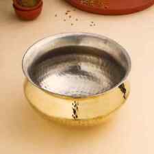 Heavy Bottom Hammered Finish Brass Biryani Rice Cooking Pot Home & Restaurants picture