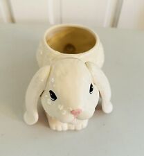 Vintage Easter Rare New Holland Floral Ceramic Bunny Planter 1992 picture