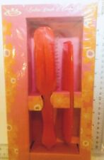 NEW Vintage EMPIRE HAIRBRUSH & COMB Set RED with NYLON BRISTLES NOS picture