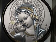 Made in ITALY - Virgin Mary & Jesus - Marked 925, w Case, Certificate picture