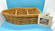Longaberger “Row Your Boat” Basket w/ 2 Dividers & Plastic Protector – Very Nice picture