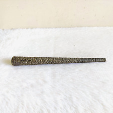 1920s Vintage Embossed Brass Stick Handle Decorative Collectible Rich Patina 117 picture