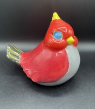 Vintage Red Glossy Bird Cheerful & Colorful  Blue Eyes Mint Condition picture