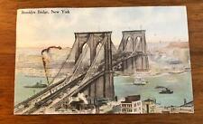 Vintage Original 1916 Brooklyn Bridge New York Used Postcard Washington Stamp picture