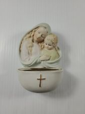 Lefton porcelain Virgin Mary & Baby Jesus Holy Water Font Madonna Wall Hanging picture