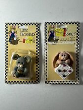 Vintage Suzi Little Blessings 2”  Handmade Clay Mouse & Rabbit Figurines 1994 picture