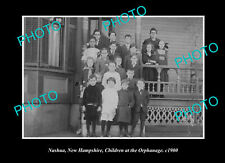OLD LARGE HISTORIC PHOTO NASHUA NEW HAMPSHIRE THE ORPHANAGE CHILDREN c1900 picture